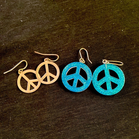 Hippy stuff bundle peace earrings and stash can - Picture 3 of 4